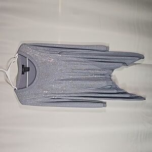 Midnight Velvet Siver/Rhinestone HighLow Tunic Sz S